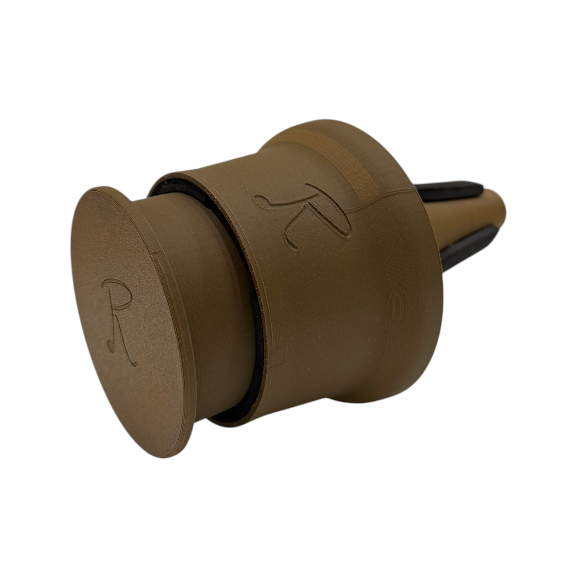 Sordina CUP para trompeta musicRioja – detalle de la base de madera y acabado